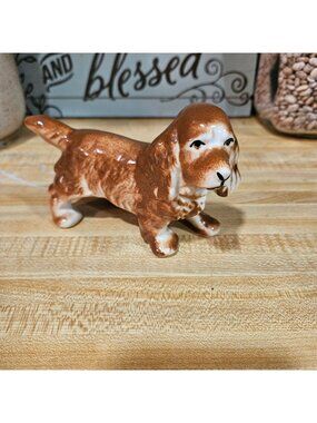 Vintage Brown Porcelain Cocker Spaniel Dog Figurine